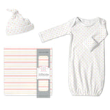 Muslin Swaddle Pajama Gift Set - Tiny Triangles Pink Stripes