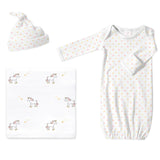 Muslin Swaddle Pajama Baby Gift Set - Tiny Triangles Pink