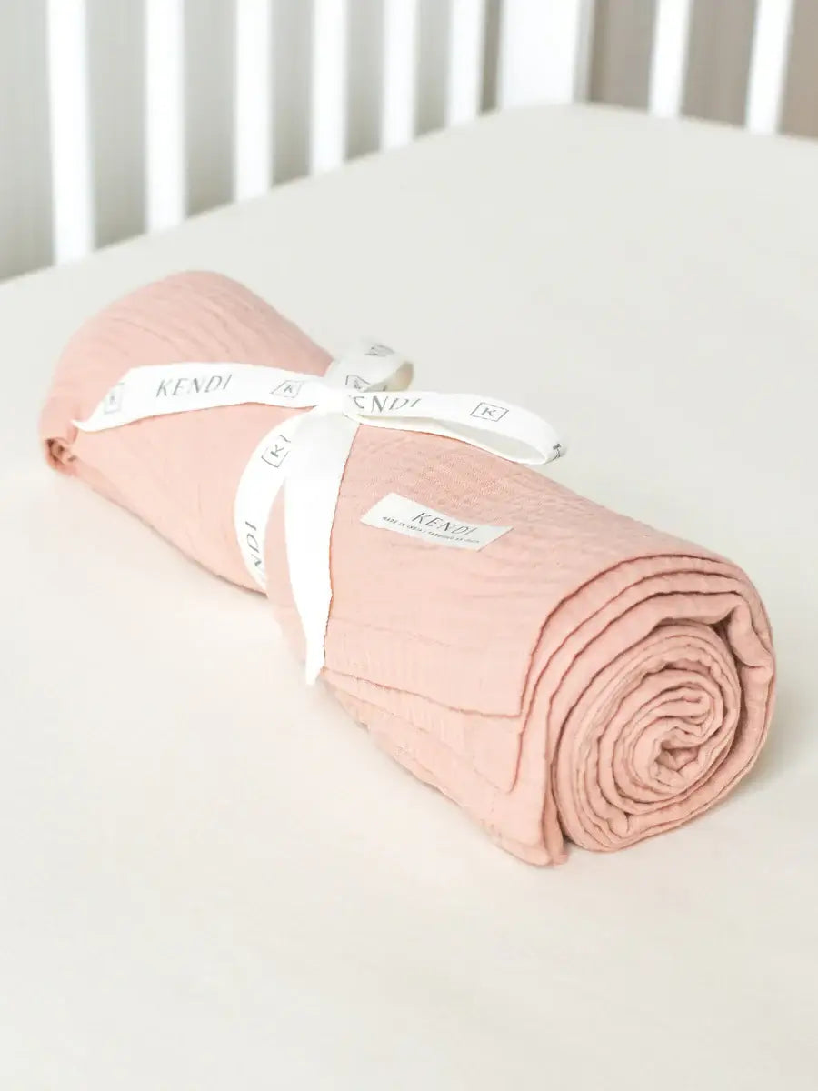Organic Baby Swaddle Blanket | Blush