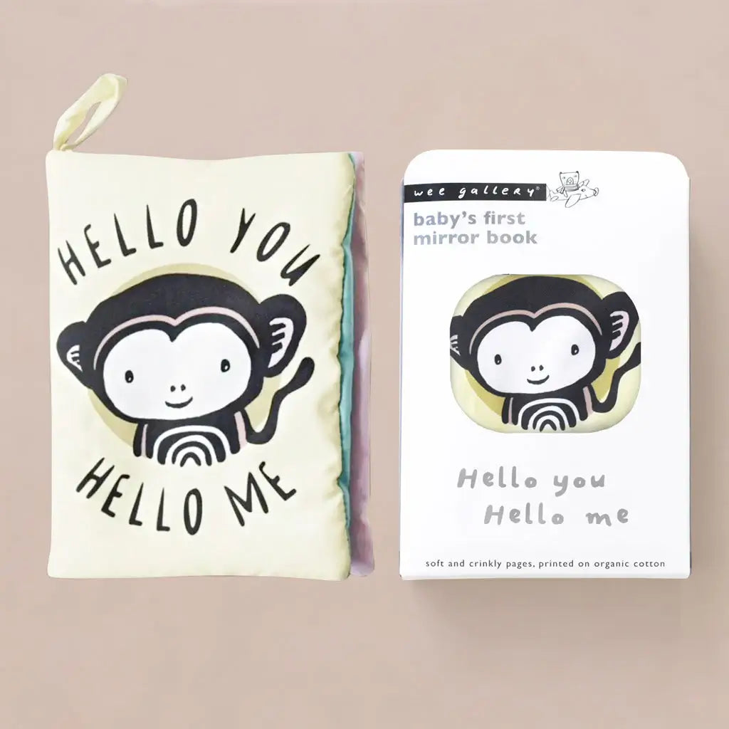 Personalized Monkey Toy W/ Soft Book & Blanket Wrap - Pink