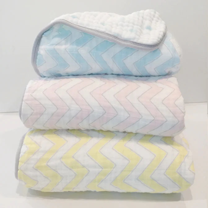 Muslin Luxe Blanket - Chevron Pastel Yellow (BGB-0019)