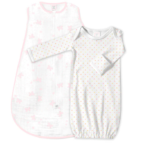 Muslin Swaddle Pajama Gift Set - Tiny Triangles (BGB-0032)