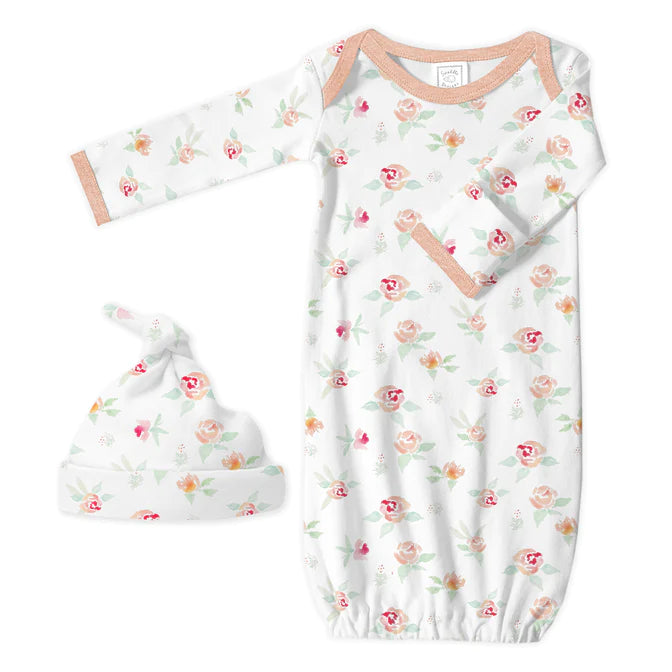 Pajama Gown Newborn Set (Peachy Pink