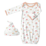 Pajama Gown Newborn Set (Peachy Pink) (BGB - 0065)