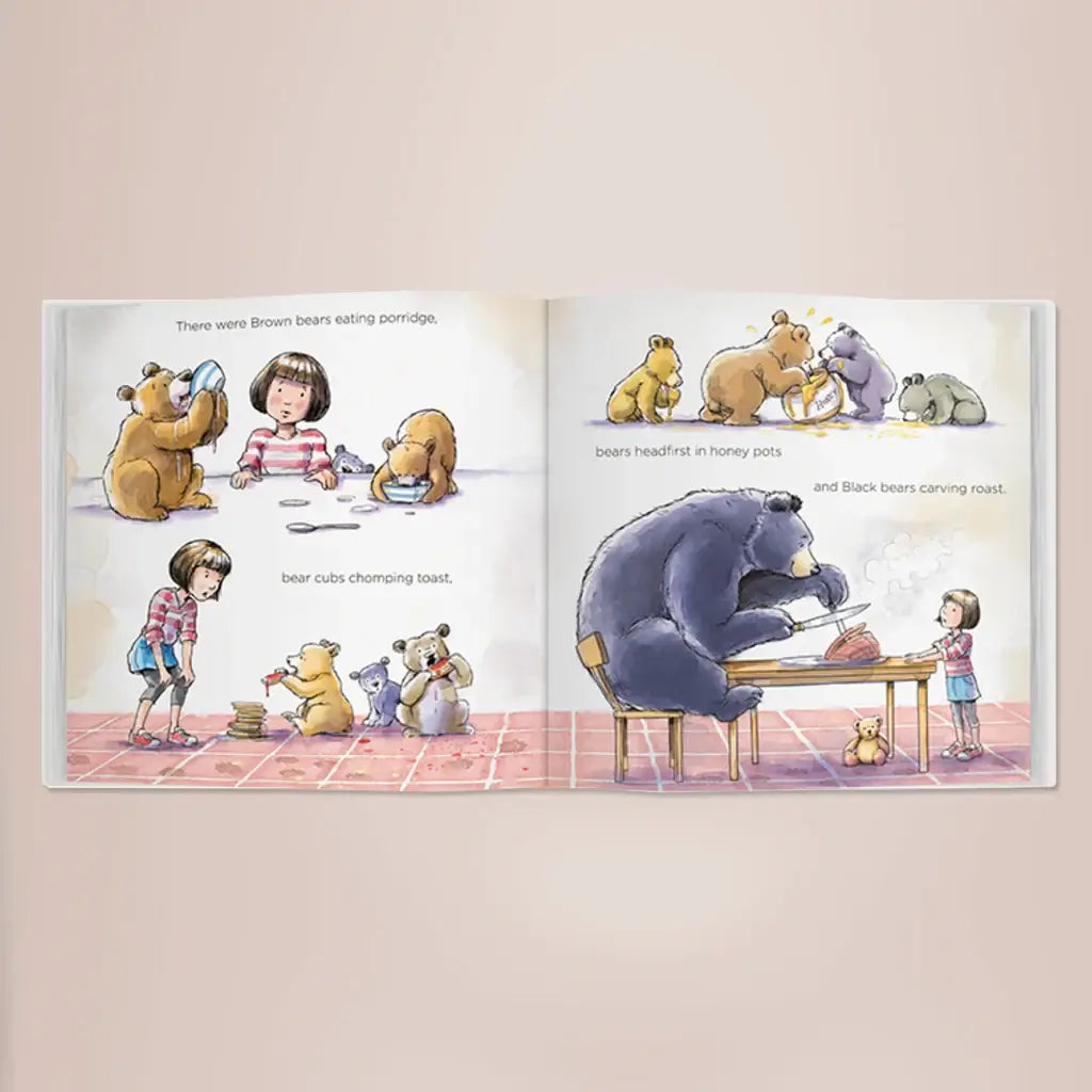 Personalized Sibling Bear & Bears Book Gift Set - Navy