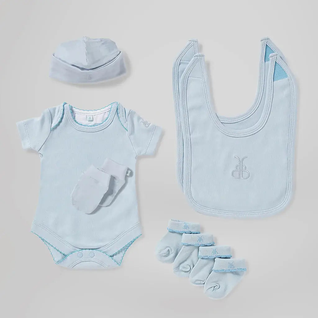 Baby Blanket & Clothes Bouquet - Blue | W/ Gift Box