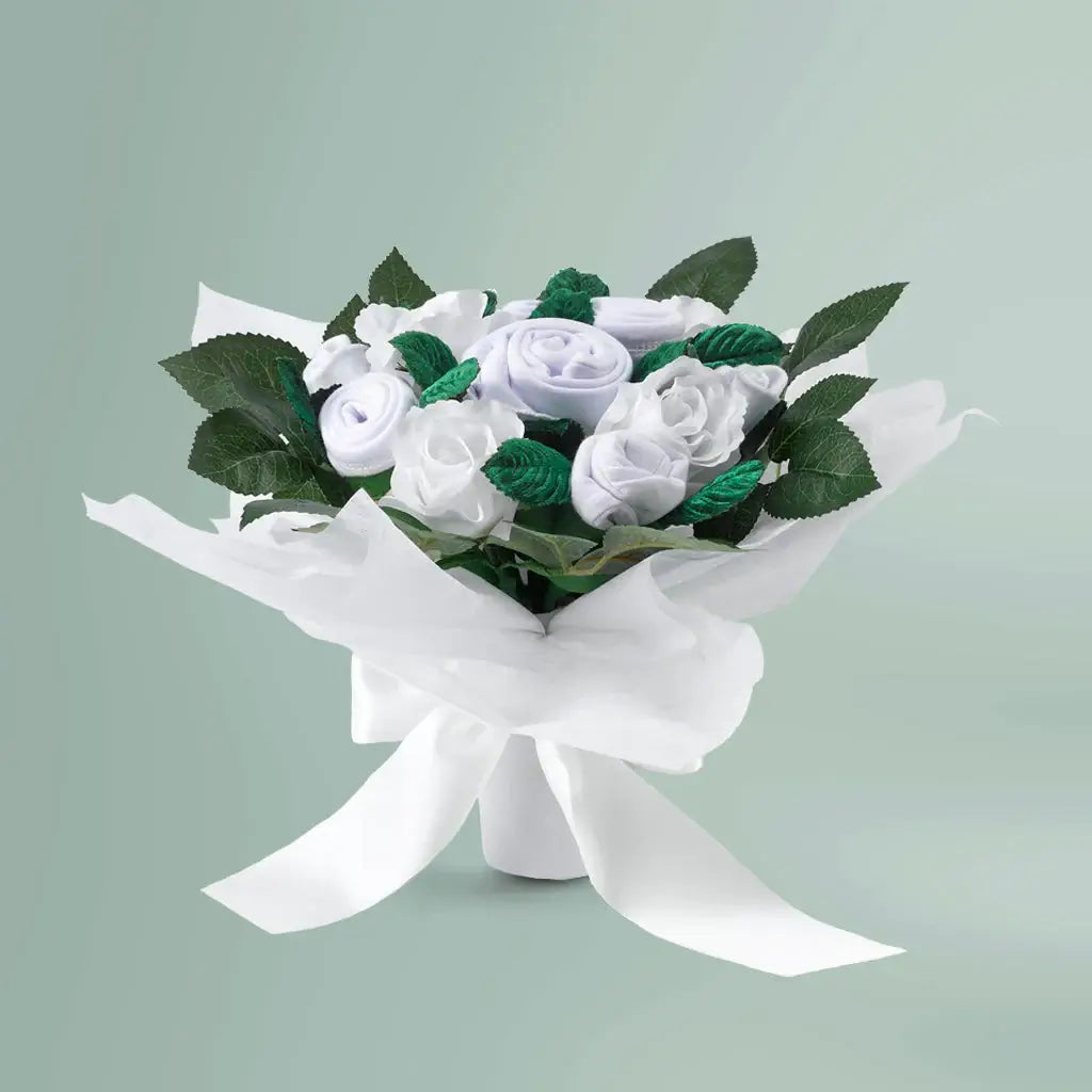 Baby Blanket & Clothes Bouquet - Neutral | W/ Gift Box