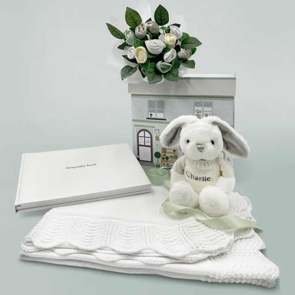 Personalized Bunny & Baby Blessings Keepsake Set
