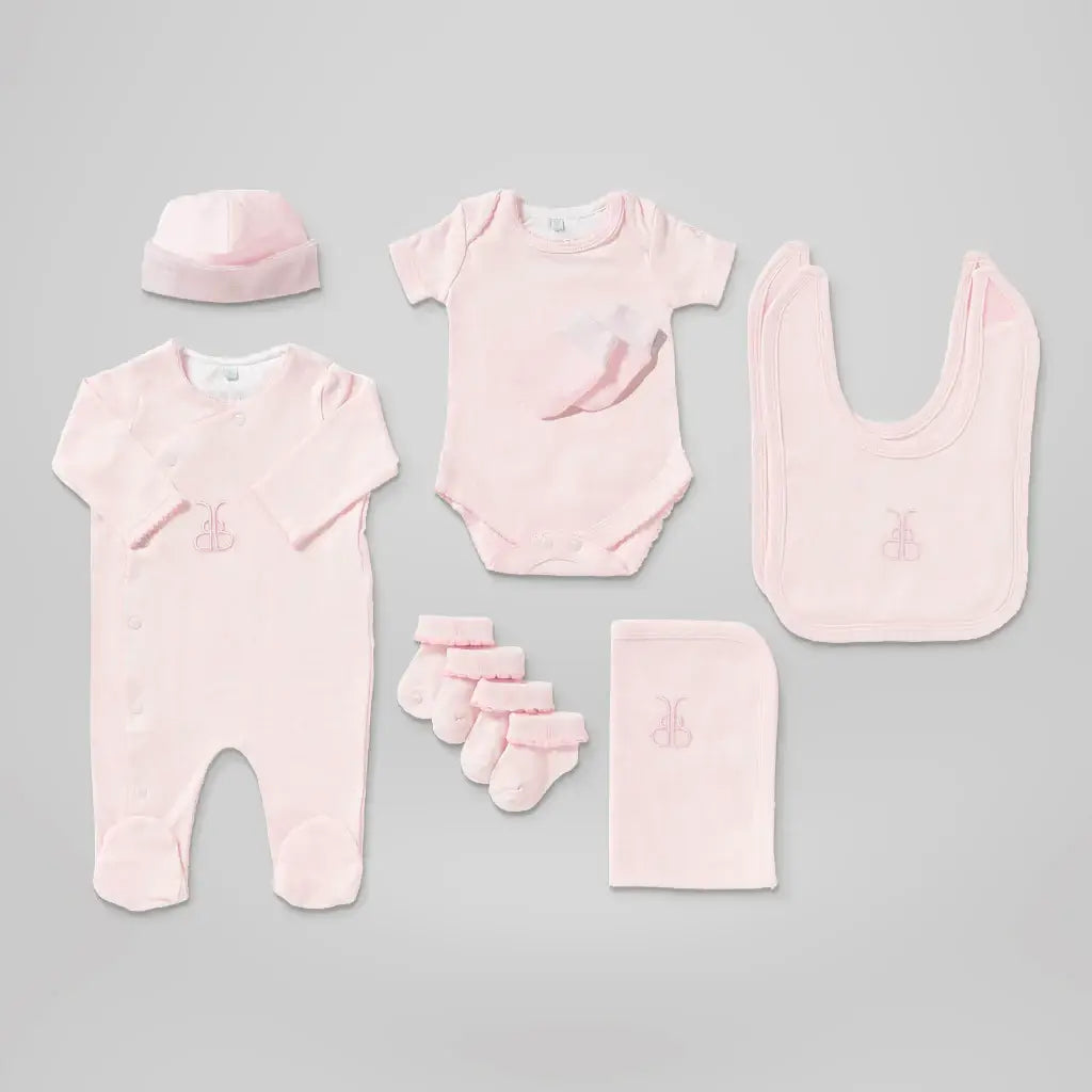 Knitted Blanket & Bouquet Baby Girl Gift Set