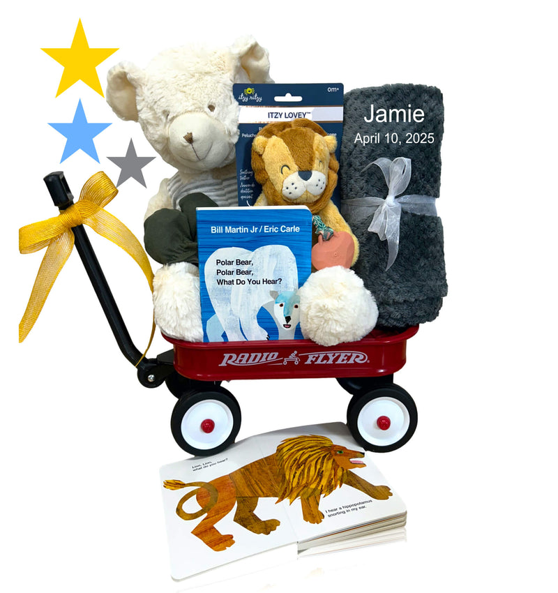 Polar Bear Pull Baby Toy Wagon