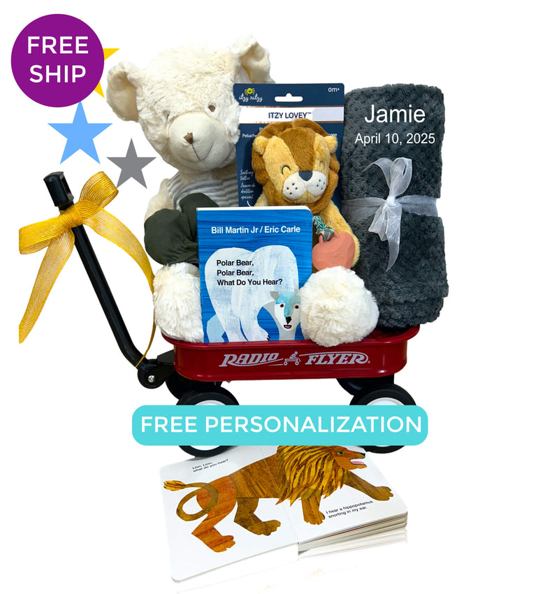 Polar Bear Pull Baby Toy Wagon