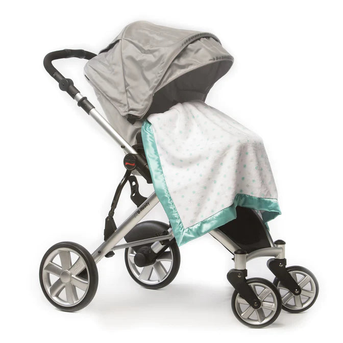 Stroller Baby Blanket - Pastel Sterling Turquoise Dots - SKU: SD-0044