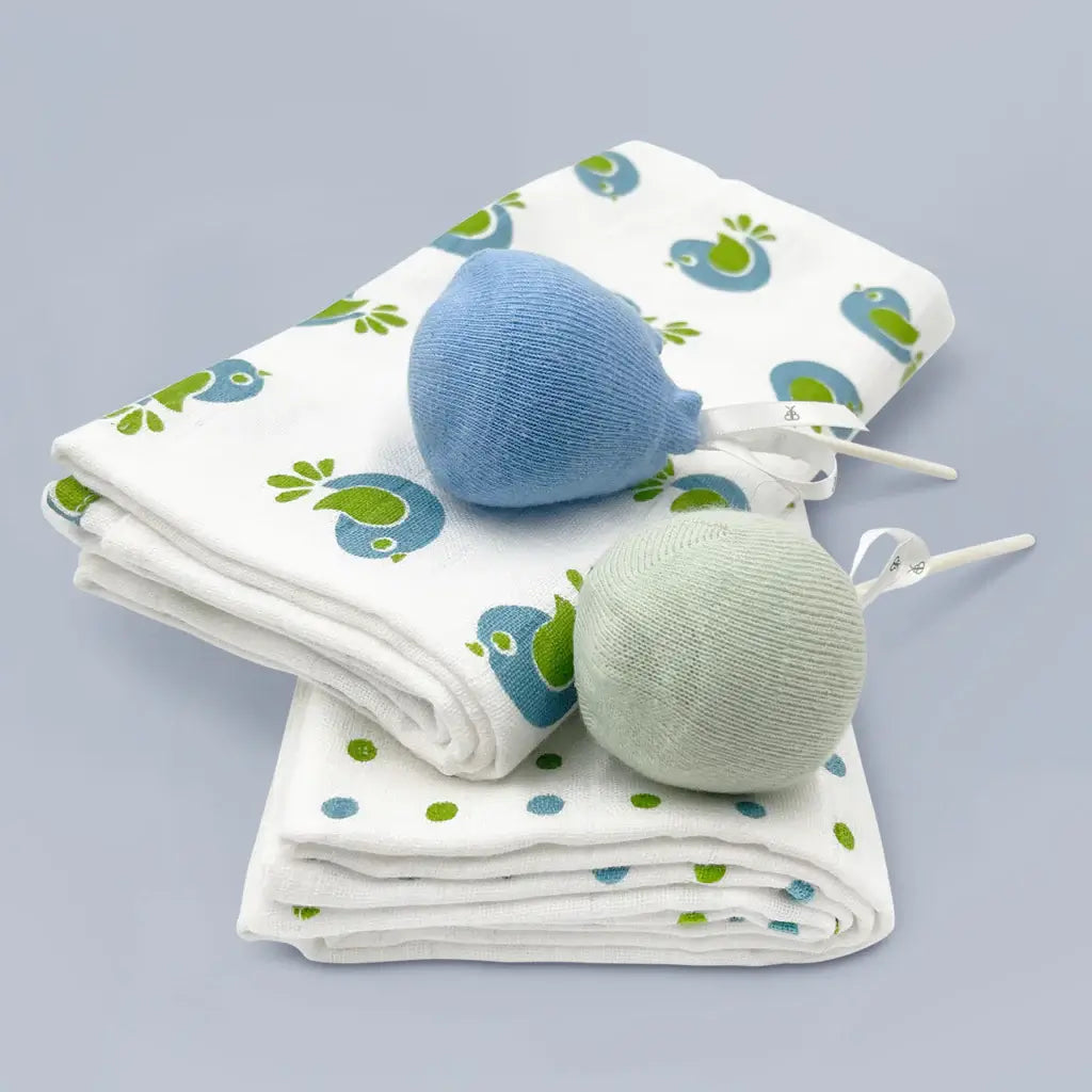 Coo & Cozy Swaddles & Socks Gift Set, Boy