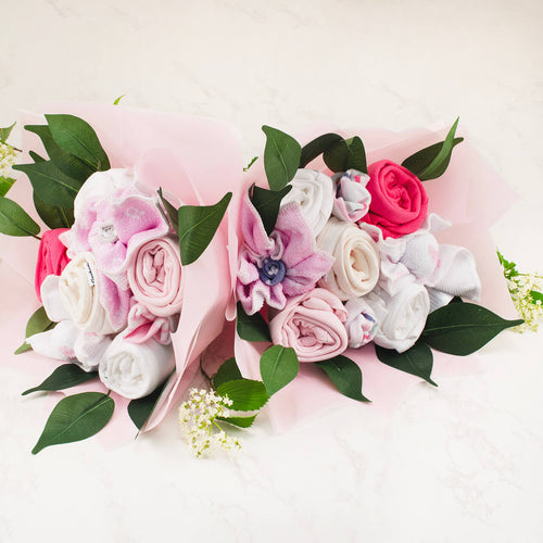 Baby Clothing Bouquets For Twin Girls | Gift Boxed