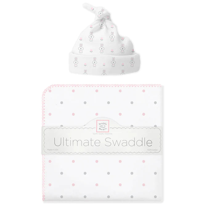 Ultimate Swaddle and Hat New Baby Gift Set