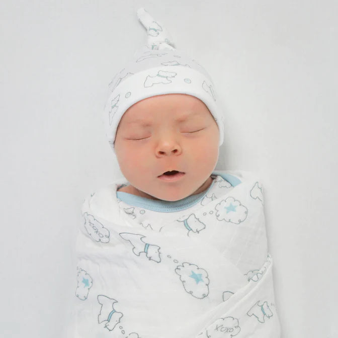 Ultimate Swaddle and Hat New Baby Gift Set - Boy (BGB-0047)