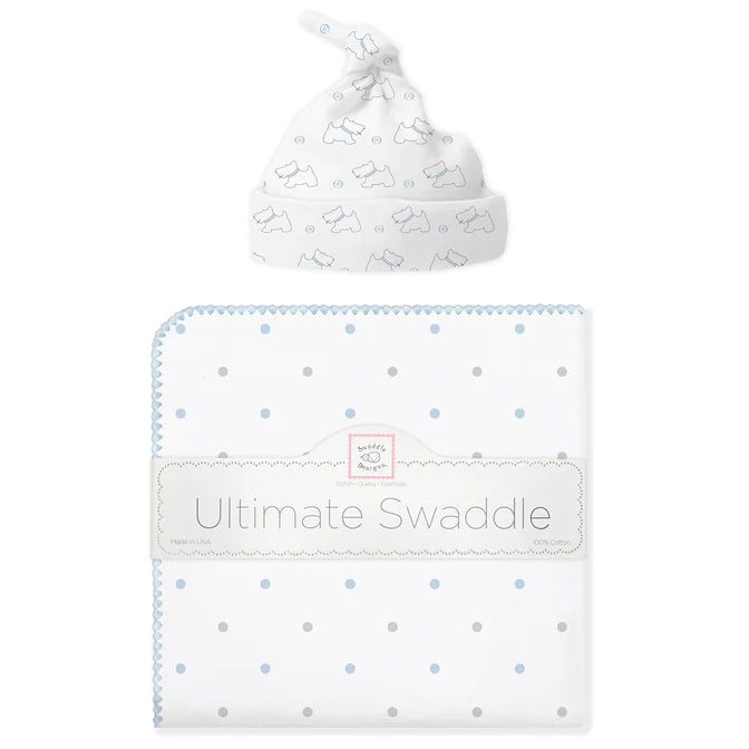 Ultimate Swaddle and Hat New Baby Gift Set - Boy (BGB-0047)