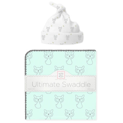 Terry Velour Hooded Towel - Mini Mod Circles Trim, Kiwi (BGB-0056)