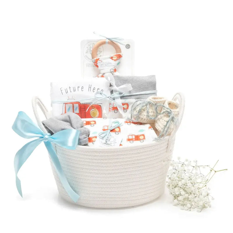 Wee Woo - Organic Baby Boy Basket