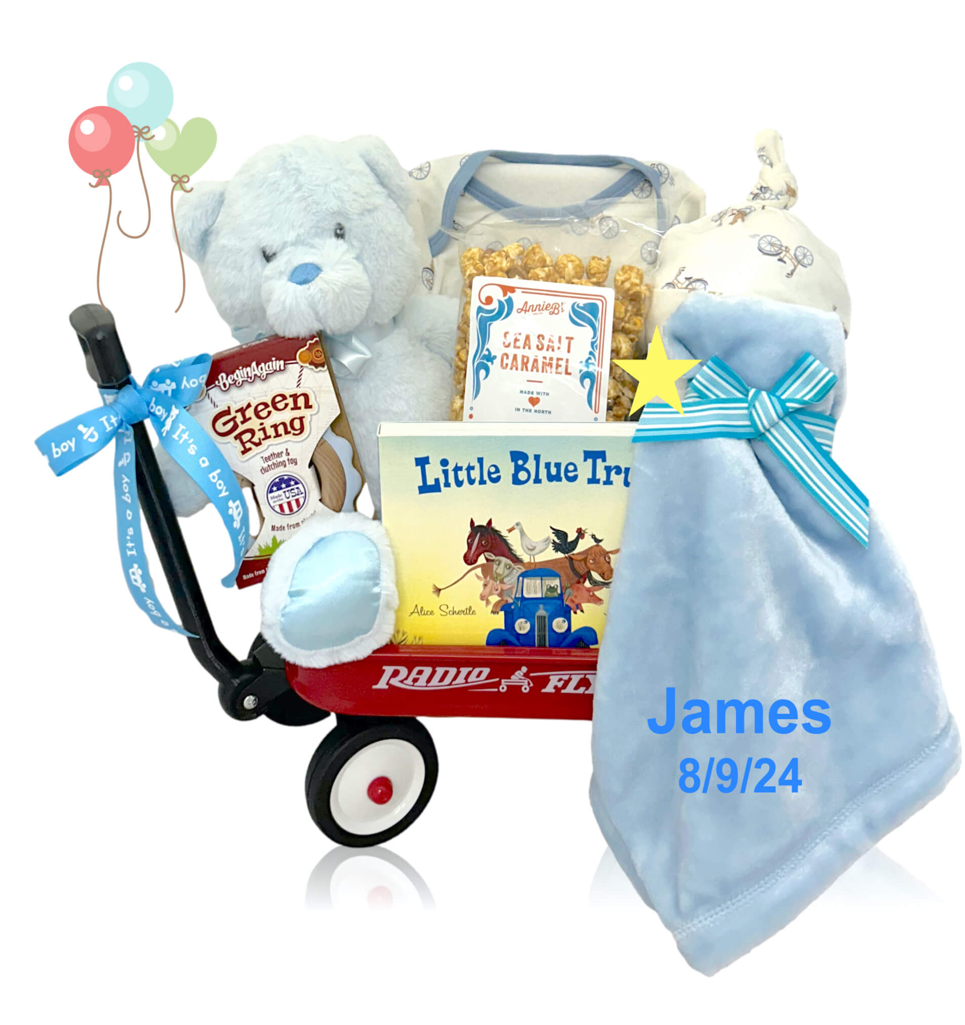 Welcome Baby Boy Gift Wagon