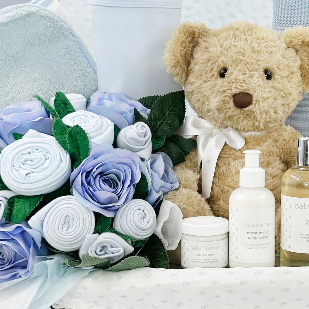 Welcome To The World Luxury Baby Boy Basket