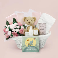 Welcome To The World Baby Girl Basket