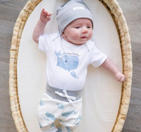 Whale Tale Newborn Welcome - Personalized Organic Baby Boy Basket