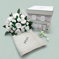 Knitted Blanket & Bouquet Baby Gift Set