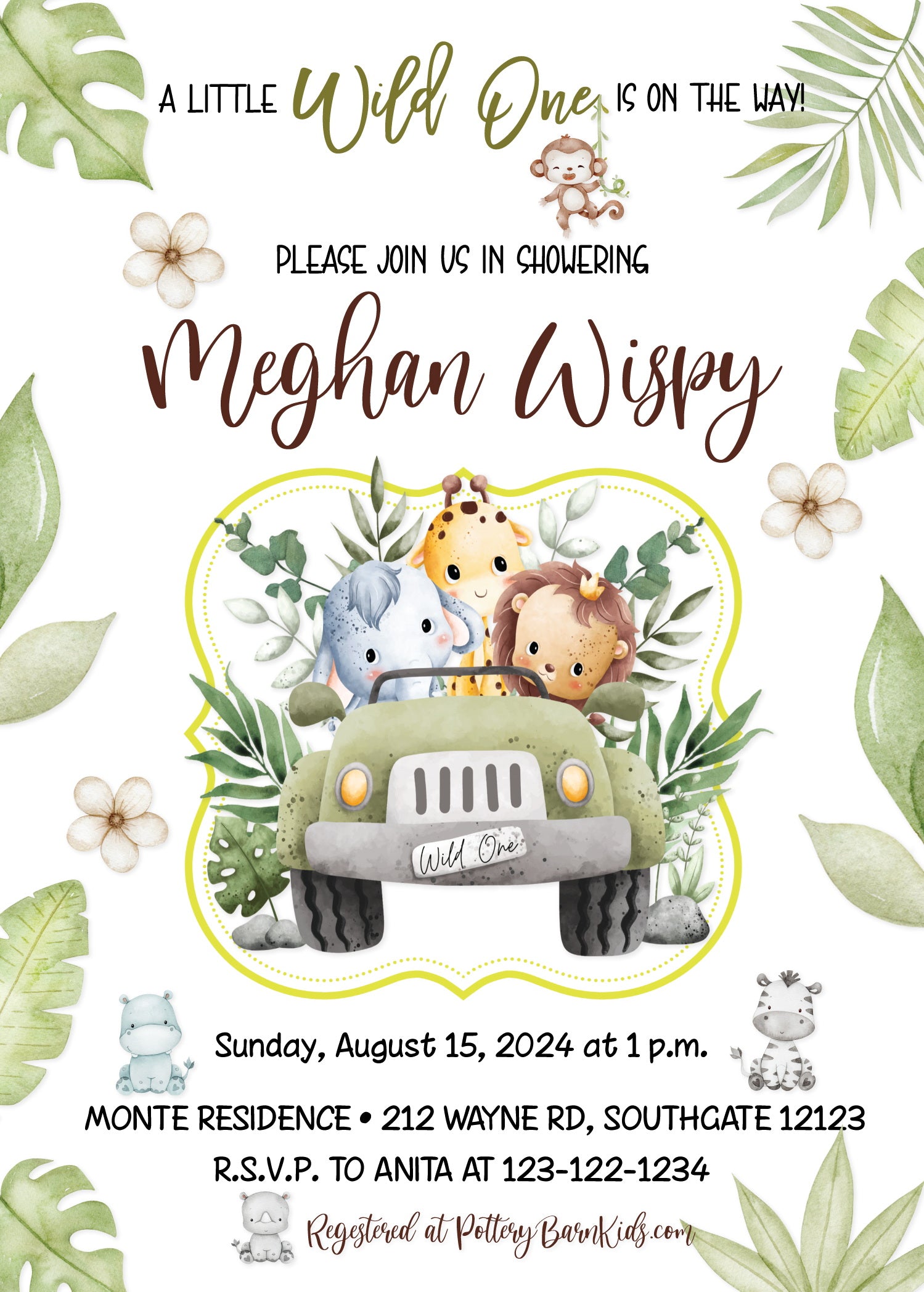 Wild One Baby Shower Invitation