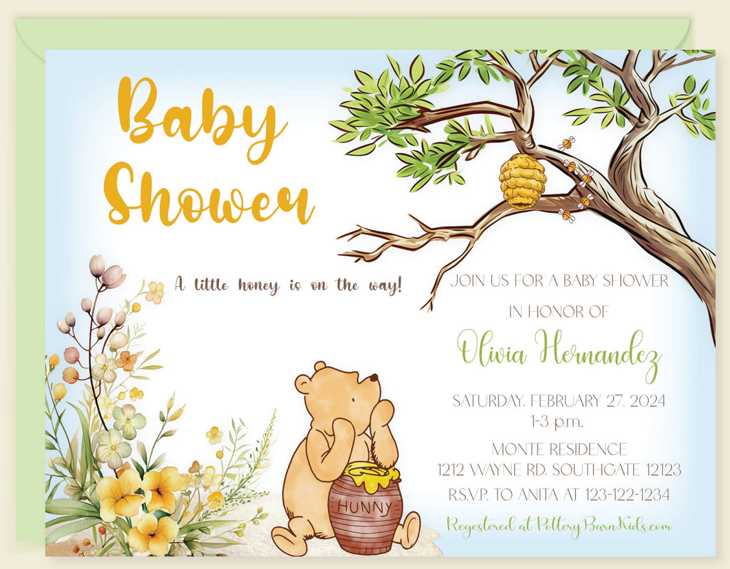 Winnie The Pooh Baby Shower Invitation