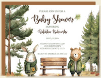 Woodland Fall Friends Baby Shower Invitation