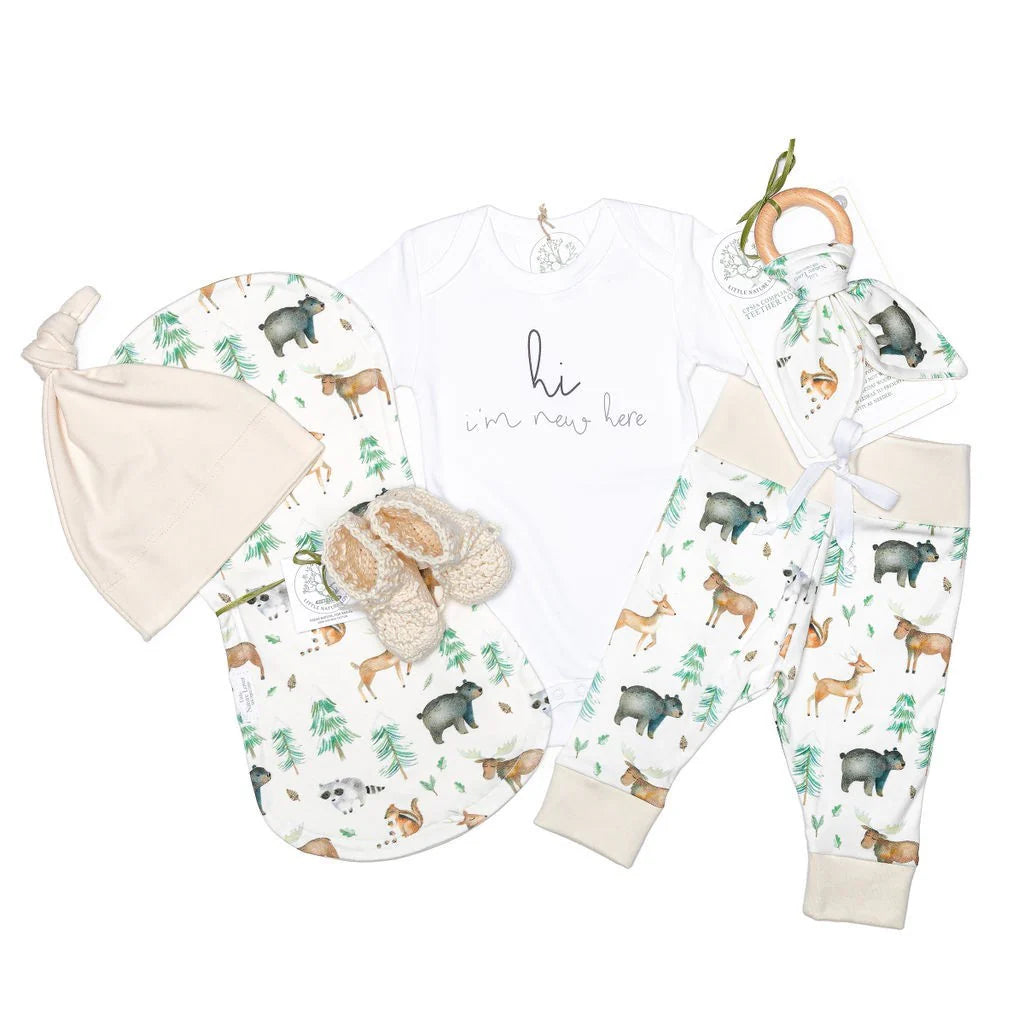 Organic Baby Gift Basket - Magical Forest (Hi I'm New Here) - Neutral