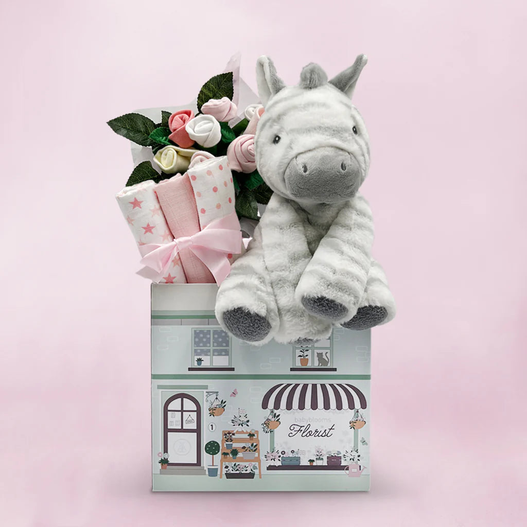 Zebra Baby Girl Welcome Gift Box