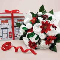 Christmas Rose | Luxury Baby Clothes Bouquet | Personalized Blanket