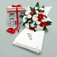 Christmas Rose | Luxury Baby Clothes Bouquet | Personalized Blanket