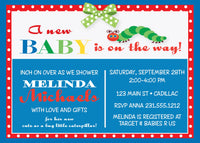 Little Caterpillar Baby Shower Invitation