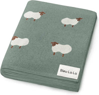 Sheep Knit Receiving Baby Blanket