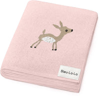 Luxury Cotton Deer Knit Swaddle Baby Blanket