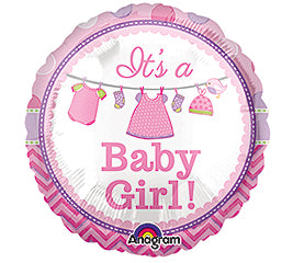 Add 9" It's A Girl Mylar Balloon