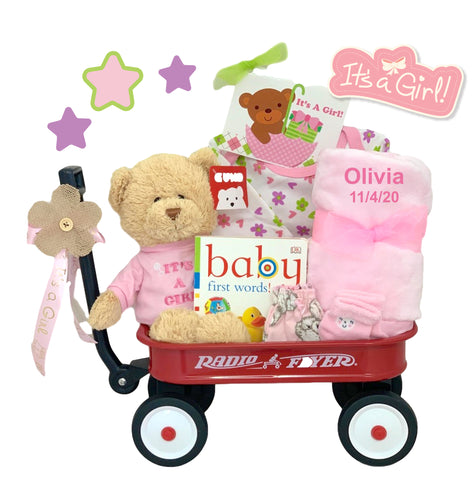 Bear & Bouquet Baby Gift Basket - SKU:  LBG1011