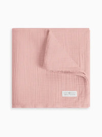 GOTS-certified organic cotton mauve muslin swaddle 46x46 inches