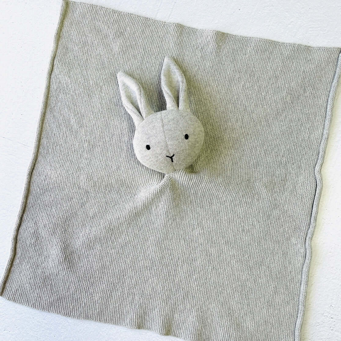 Cottontail Bunny Organic Lovey | Baby Security Blanket | Gray