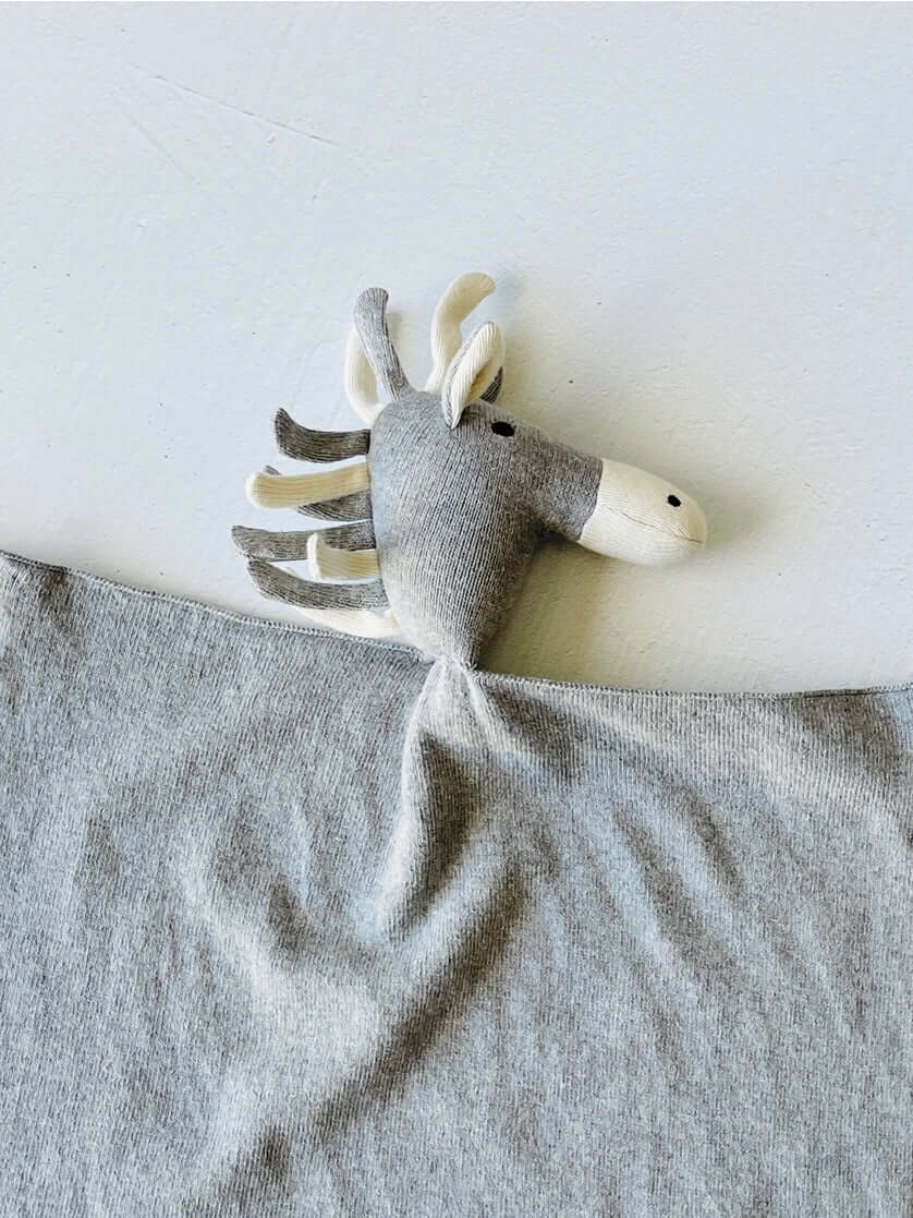 Dapple Horse Organic Lovey | Baby Security Blanket | Gray