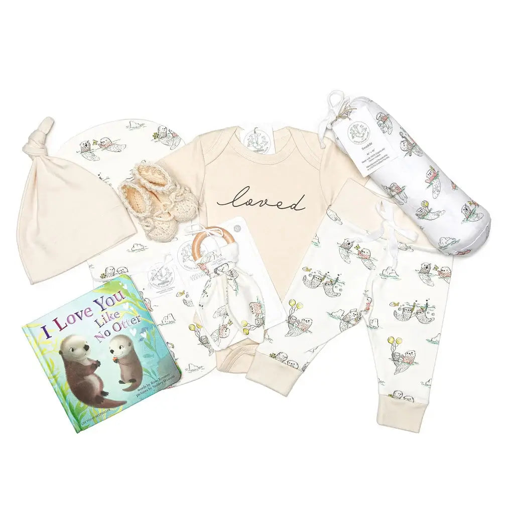 Paws & Pages  - Organic Otter Baby Gift Basket W/ Storybook