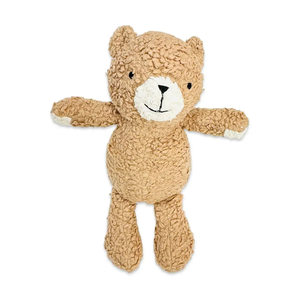 Peanut Lil Bear plush toy — 12-inch organic cotton sherpa bear, hand-knitted and GOTS certified, for babies and newborns