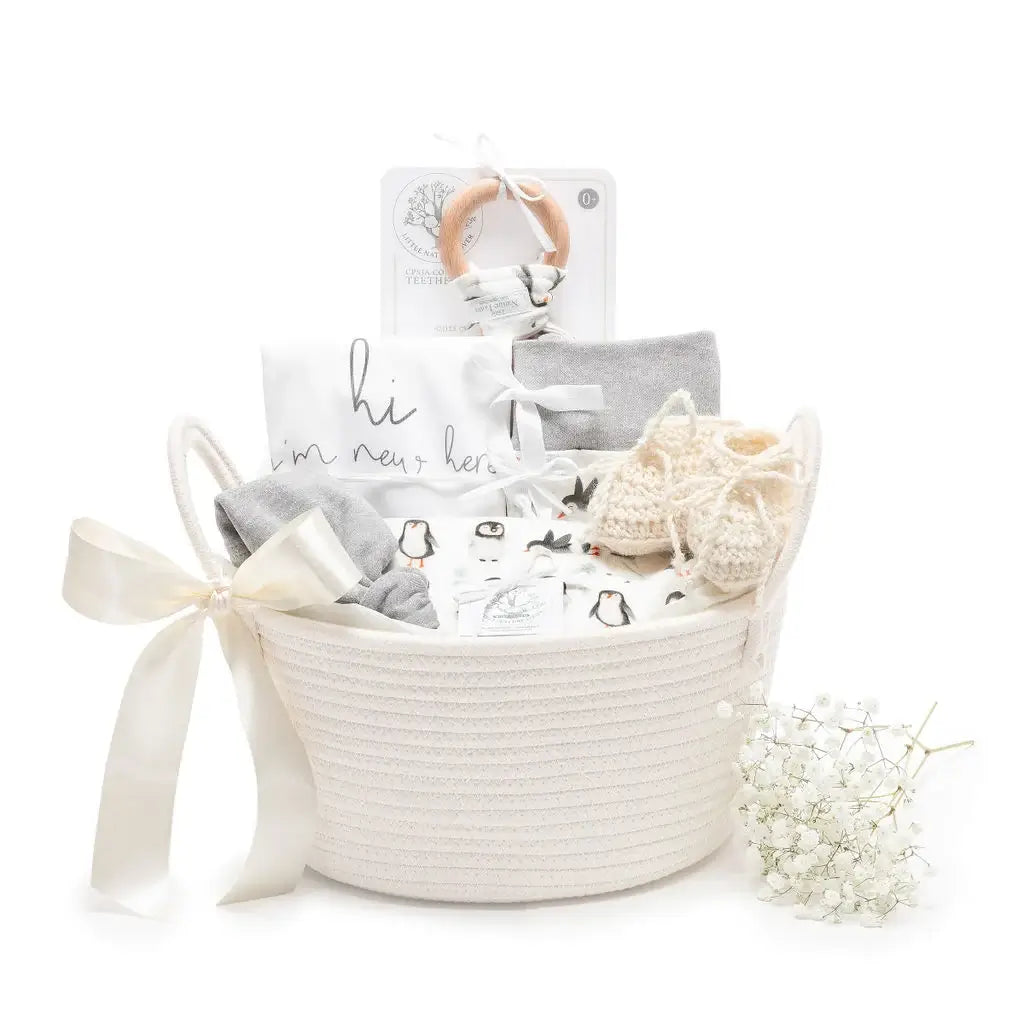 Penguin Parade Organic Layette Gift Basket — Neutral