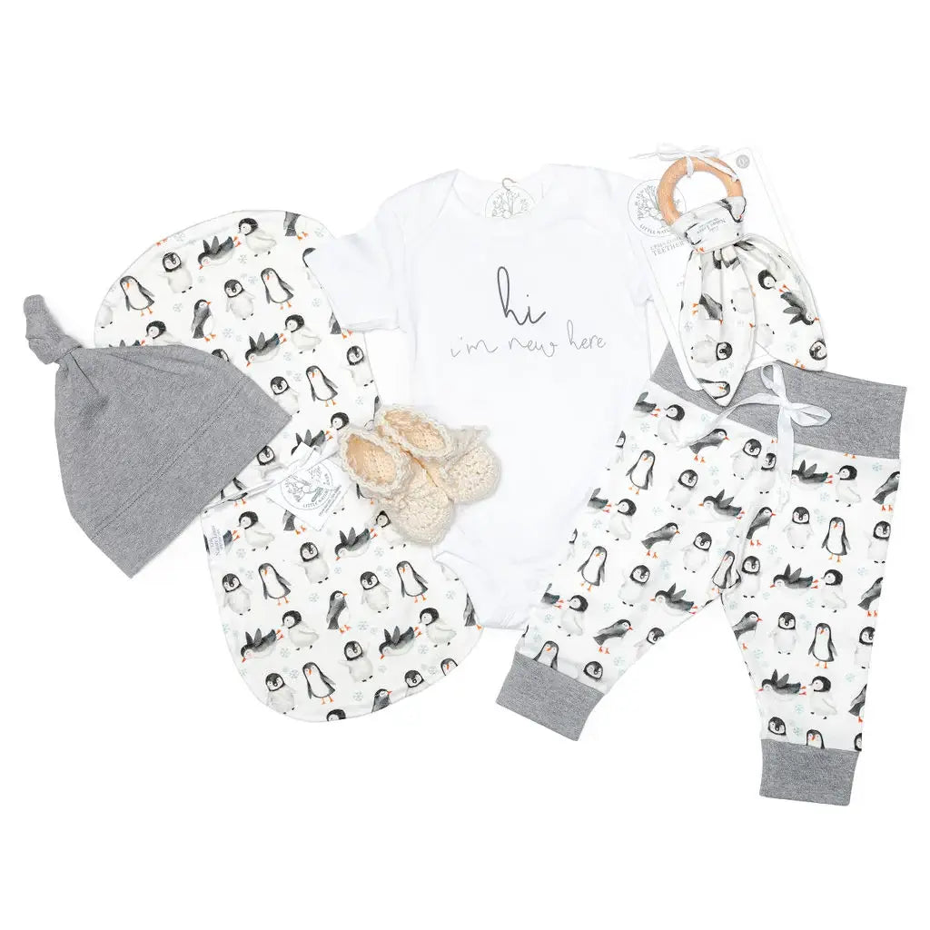 Penguin Parade Organic Layette Gift Basket — Neutral