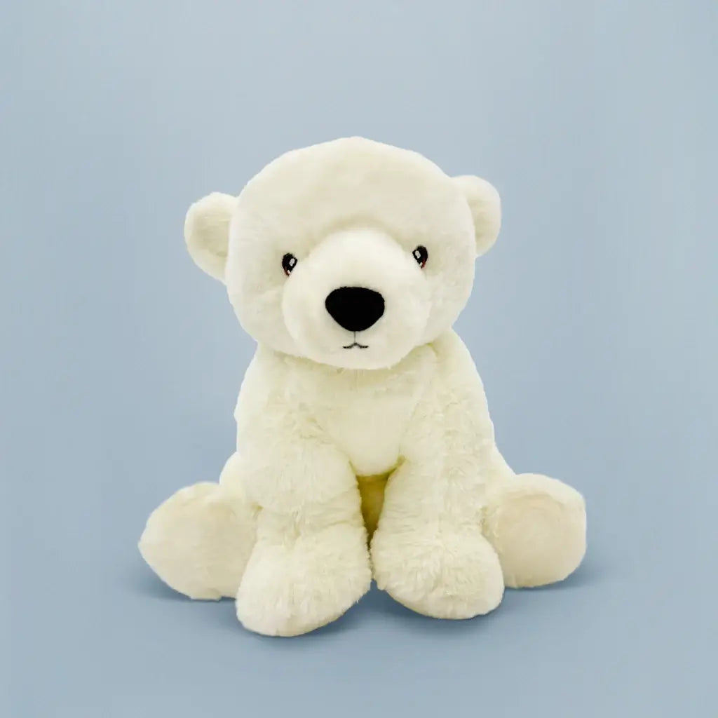 Perry Polar Bear white plush toy made from recycled materials