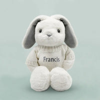 The Cozy Cottontail Duo | Twin Baby Gift Set | Plush Bunny & Bathrobe Set