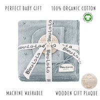 Organic Pointelle Swaddle Blanket + Hat Gift Set w/ Gift Box